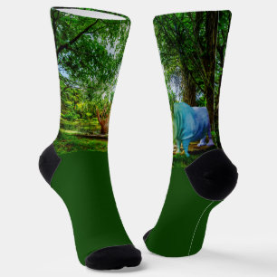 SlipperyJoe's rhinoceros lush tropical setting pri Socks