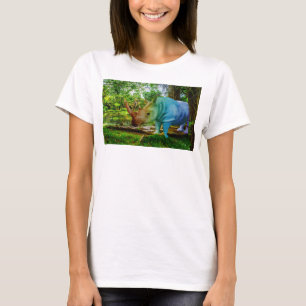 SlipperyJoe's rhinoceros lush tropical setting pri T-Shirt