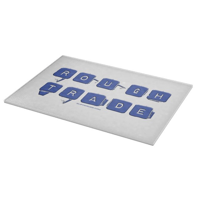 SlipperyJoe's rough trade 3-D blue ice blocks with Cutting Board (Corner)