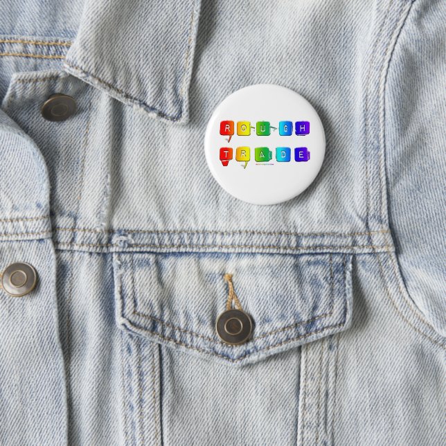 SlipperyJoe's rough trade queer pop typography sla 2 Inch Round Button (In Situ)