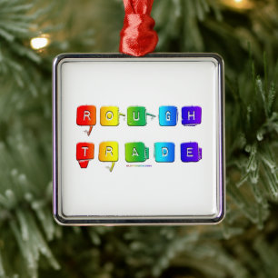 SlipperyJoe's rough trade queer pop typography sla Metal Ornament