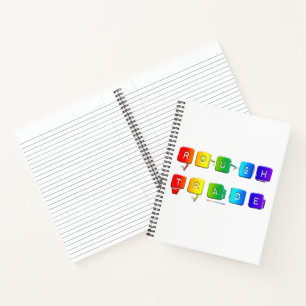 SlipperyJoe's rough trade queer pop typography sla Notebook