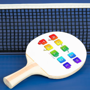 SlipperyJoe's rough trade queer pop typography sla Ping Pong Paddle
