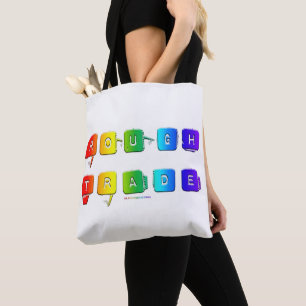 SlipperyJoe's rough trade queer pop typography sla Tote Bag