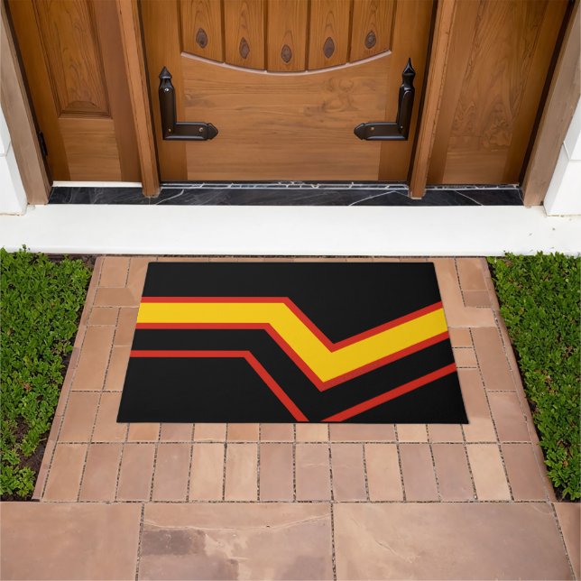 SlipperyJoe's rubber pride flag arrows chevrons st Doormat (Outdoor)