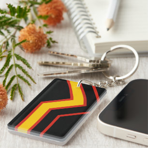 SlipperyJoe's rubber pride flag arrows chevrons st Keychain