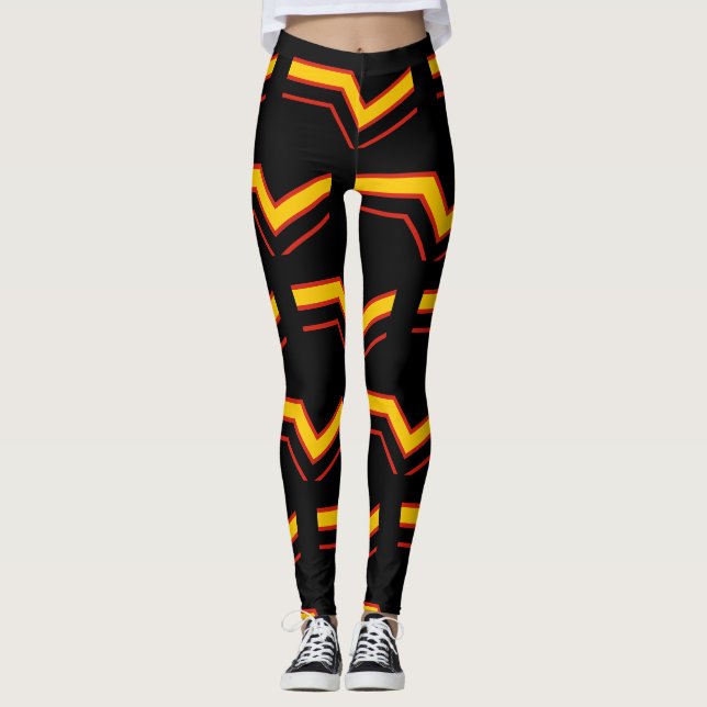 SlipperyJoe's rubber pride flag arrows chevrons st Leggings (Front)