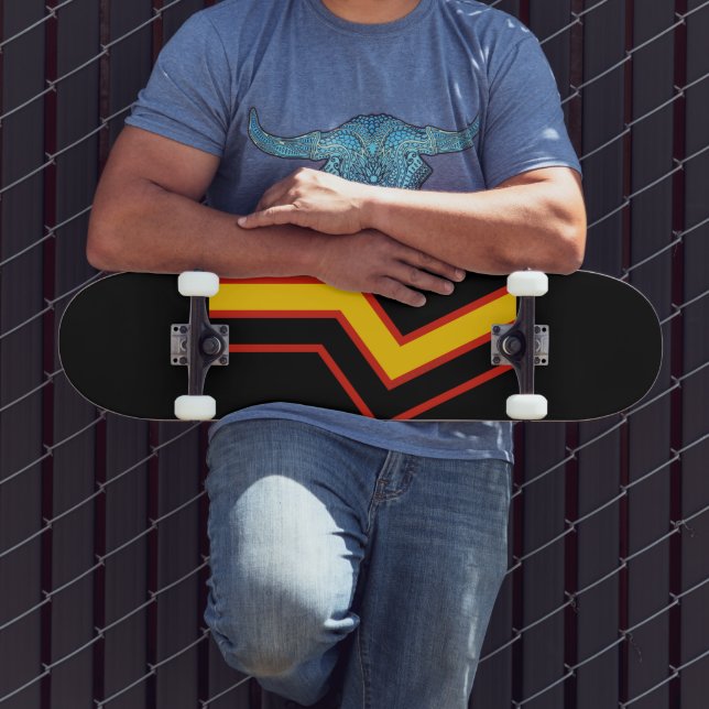SlipperyJoe's rubber pride flag arrows chevrons st Skateboard (Outdoor 3)