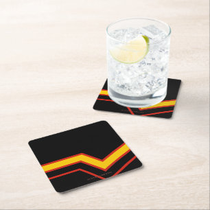 SlipperyJoe's rubber pride flag arrows chevrons st Square Paper Coaster