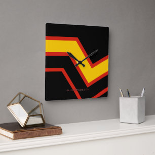 SlipperyJoe's rubber pride flag arrows chevrons st Square Wall Clock