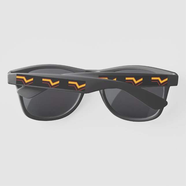SlipperyJoe's rubber pride flag arrows chevrons st Sunglasses (Back)