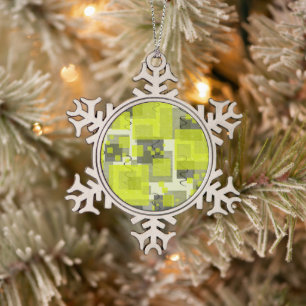 SlipperyJoe's Saint Patrick's Day dominating brigh Snowflake Pewter Christmas Ornament