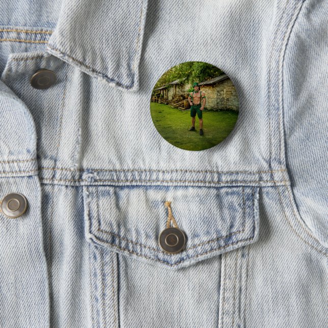 SlipperyJoe's Saint Patrick's Day festive leprecha 2 Inch Round Button (In Situ)