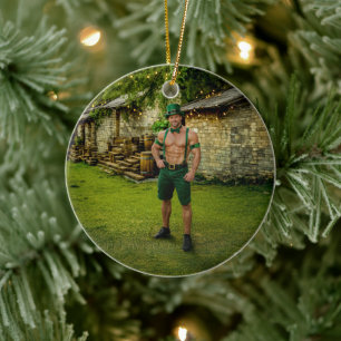 SlipperyJoe's Saint Patrick's Day festive leprecha Ceramic Ornament