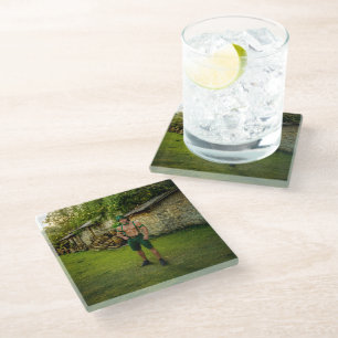 SlipperyJoe's Saint Patrick's Day festive leprecha Glass Coaster