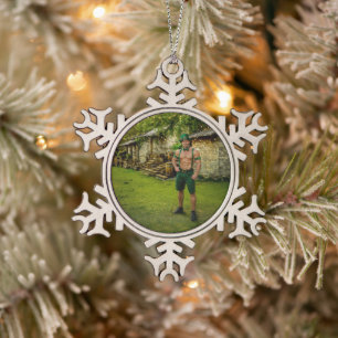 SlipperyJoe's Saint Patrick's Day festive leprecha Snowflake Pewter Christmas Ornament