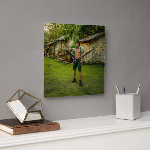 SlipperyJoe's Saint Patrick's Day festive leprecha Square Wall Clock