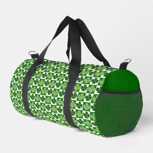 SlipperyJoe's Saint Patrick's Day four leaf clover Duffle Bag (Right Corner)