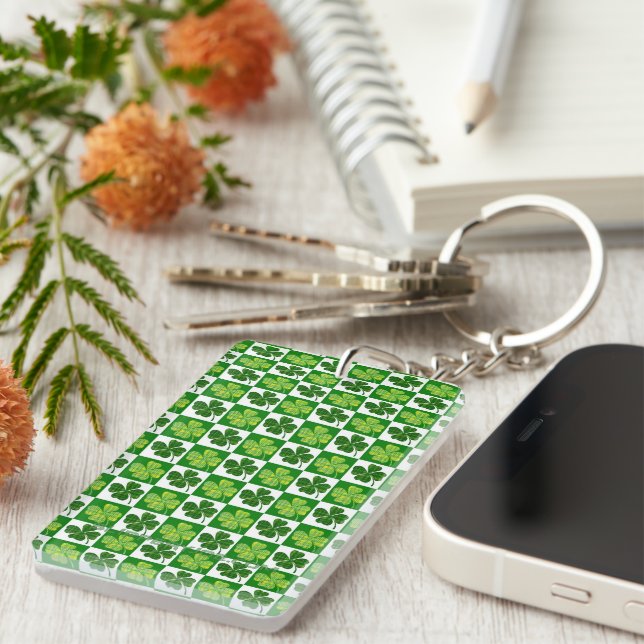 SlipperyJoe's Saint Patrick's Day four leaf clover Keychain (Front Right)