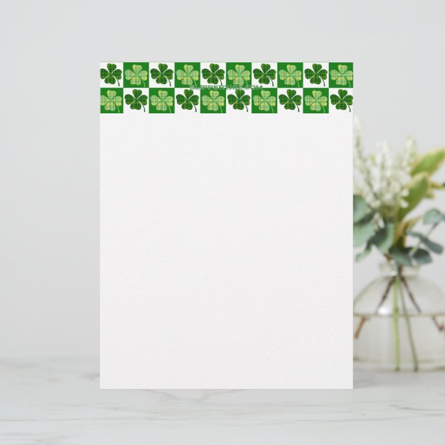 SlipperyJoe's Saint Patrick's Day four leaf clover Letterhead (Standing Front)