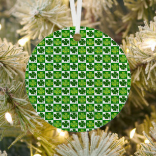 SlipperyJoe's Saint Patrick's Day four leaf clover Metal Ornament