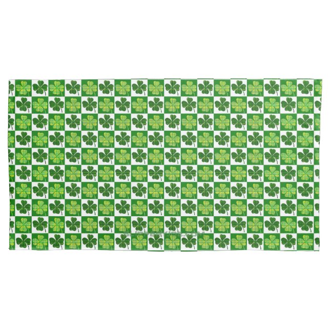 SlipperyJoe's Saint Patrick's Day four leaf clover Pillowcase (Front)