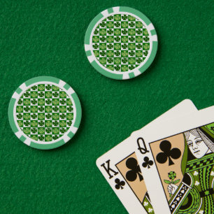 SlipperyJoe's Saint Patrick's Day four leaf clover Poker Chips