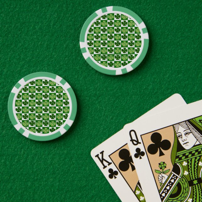 SlipperyJoe's Saint Patrick's Day four leaf clover Poker Chips (Poker Table (Double))