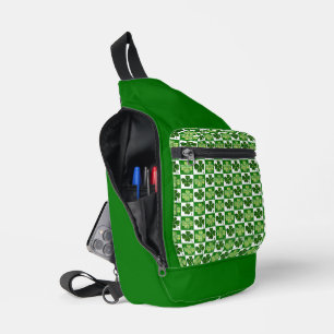 SlipperyJoe's Saint Patrick's Day four leaf clover Sling Bag