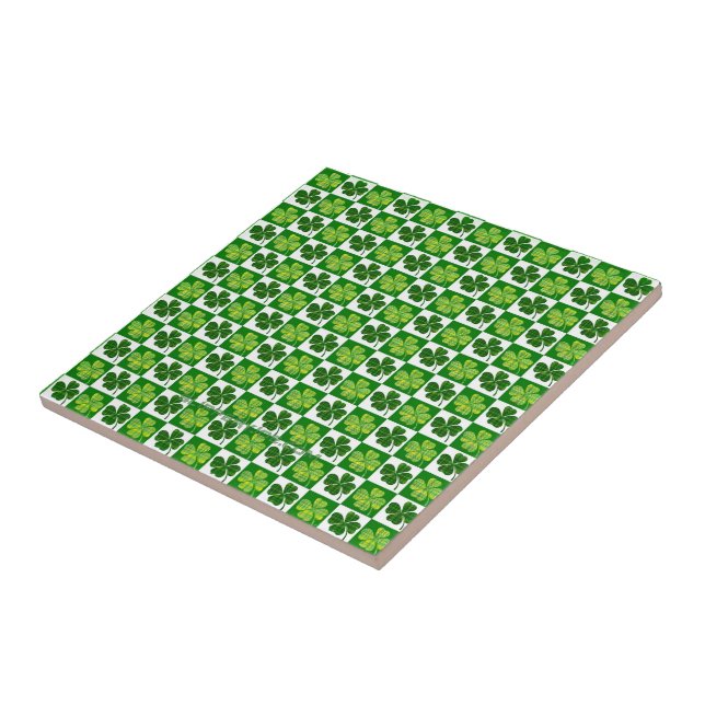 SlipperyJoe's Saint Patrick's Day four leaf clover Tile (Side)