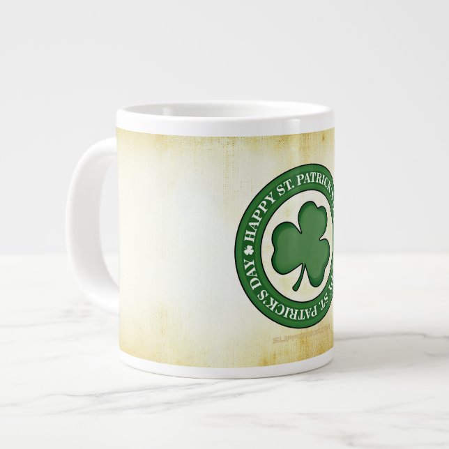 SlipperyJoe's Saint Patrick's Day glossy three lea Large Coffee Mug (Front Left)