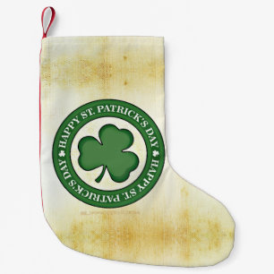 SlipperyJoe's Saint Patrick's Day glossy three lea Small Christmas Stocking