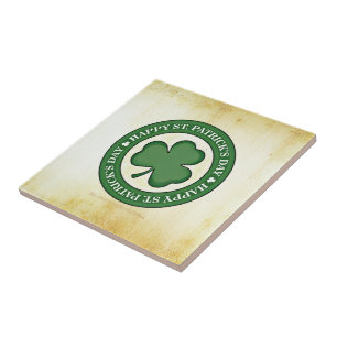 SlipperyJoe's Saint Patrick's Day glossy three lea Tile