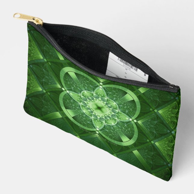 SlipperyJoe's Saint Patrick's Day glowing four lea Accessory Pouch (Open)