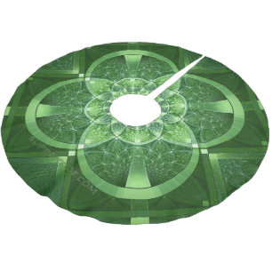 SlipperyJoe's Saint Patrick's Day glowing four lea Brushed Polyester Tree Skirt