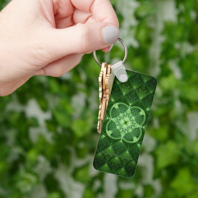 SlipperyJoe's Saint Patrick's Day glowing four lea Keychain (Hand)