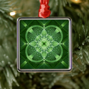 SlipperyJoe's Saint Patrick's Day glowing four lea Metal Ornament