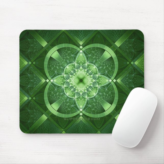 SlipperyJoe's Saint Patrick's Day glowing four lea Mouse Pad (With Mouse)