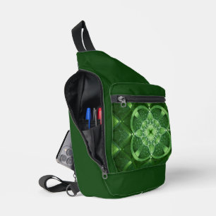 SlipperyJoe's Saint Patrick's Day glowing four lea Sling Bag