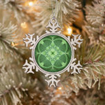 SlipperyJoe's Saint Patrick's Day glowing four lea Snowflake Pewter Christmas Ornament<br><div class="desc">SlipperyJoe's Saint Patrick's Day glowing four leaf clover shape luminous almost kaleidoscopic appearance Irish LGBTQIA gifts symmetrical mandala like shamrock pattern deep emerald forest lime tones geometric grid interlocking circles diamonds rich vibrant green abstract design artistic layered translucent petals center radiates outward intricate fractals gradients fine linework add texture modern...</div>