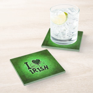 SlipperyJoe's Saint Patrick's Day holiday Irish pr Glass Coaster