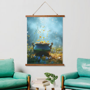 SlipperyJoe's Saint Patrick's Day large ornate pot Hanging Tapestry