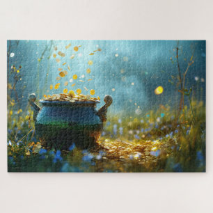SlipperyJoe's Saint Patrick's Day large ornate pot Jigsaw Puzzle