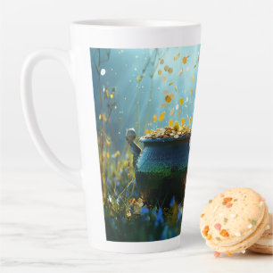 SlipperyJoe's Saint Patrick's Day large ornate pot Latte Mug
