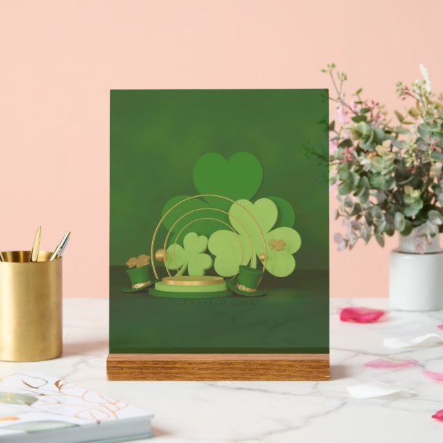 SlipperyJoe's Saint Patrick's Day theme leprechaun Acrylic Sign (Wedding)