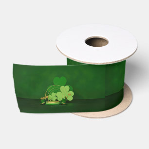 SlipperyJoe's Saint Patrick's Day theme leprechaun Satin Ribbon