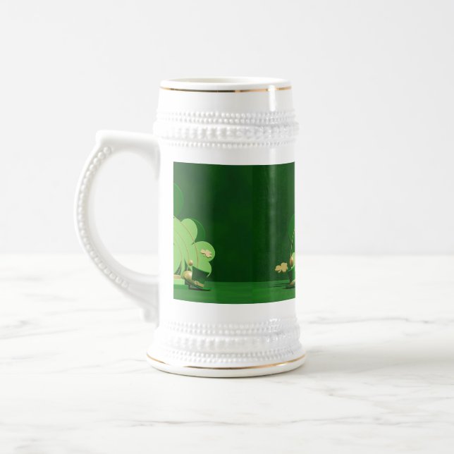 SlipperyJoe's Saint Patrick's Day three-leaf clove Beer Stein (Left)