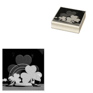 SlipperyJoe's Saint Patrick's Day three-leaf clove Rubber Stamp