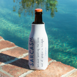 SlipperyJoe's sarcasm polished metal illusion high Bottle Cooler