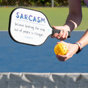 SlipperyJoe's sarcasm polished metal illusion high Pickleball Paddle